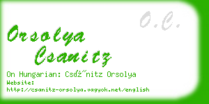 orsolya csanitz business card